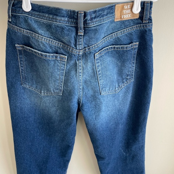 Free People We The Free The Maggie Mid-Rise Straight Leg Frayed Jeans - Size 30 - Picture 11 of 16